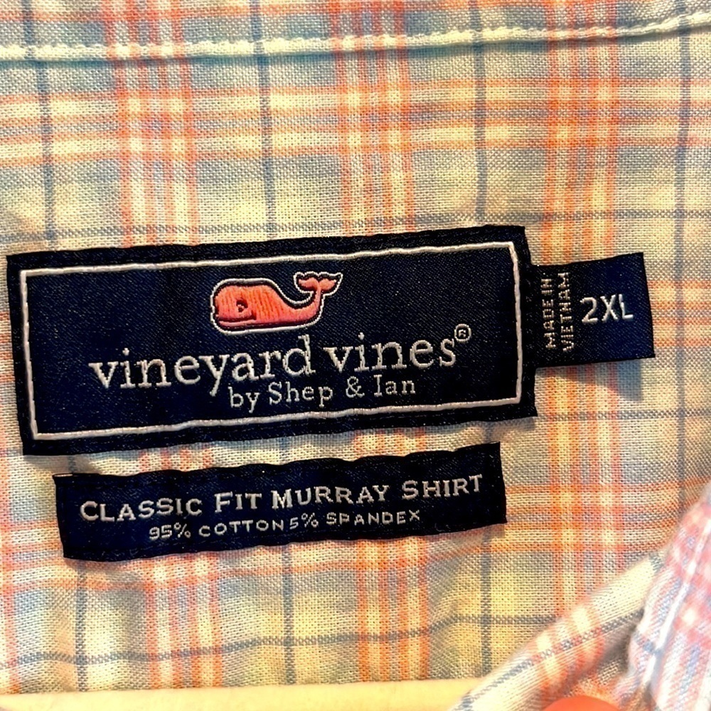 𝅺Vineyard Vines plaid long sleeve button down shirt Classic Fit Murray XXL - Picture 4 of 9
